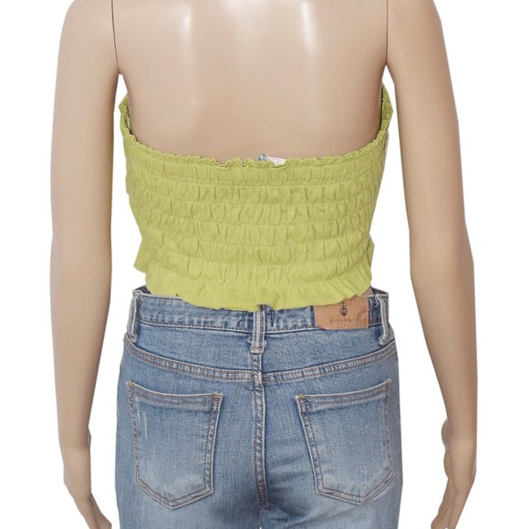 Free People Solange Oasis Cropped Top Fp Beach Smocked Slim Pull-On S - Picture 5 of 6